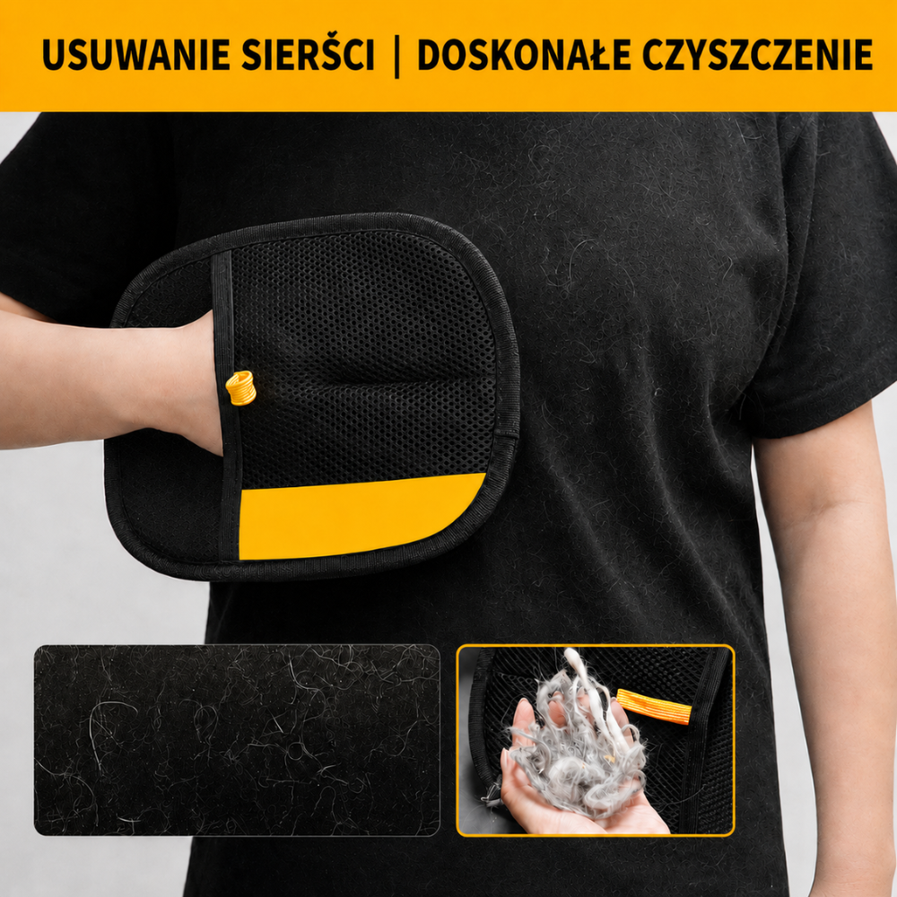 MONORA - Wielorazowe rękawice do usuwania sierści zwierząt