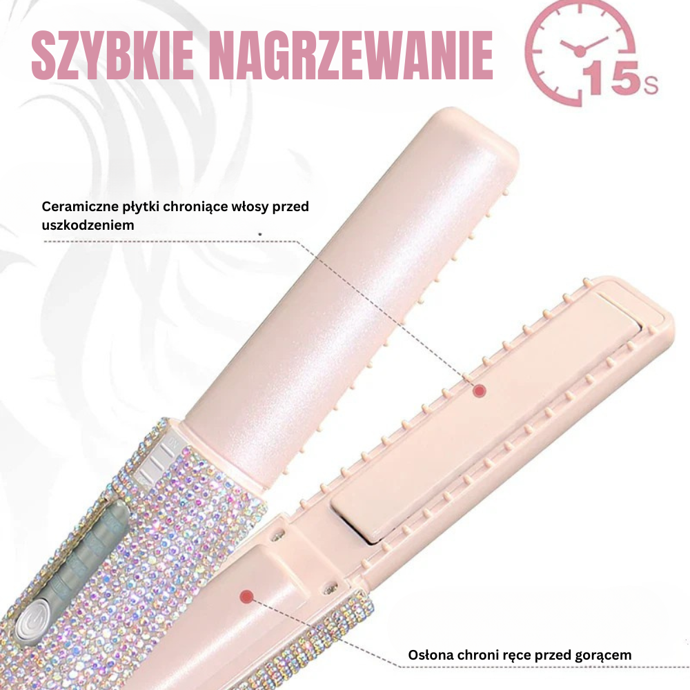 MONORA - PROSTOWNICA DO WŁOSÓW Z CYRKONIAMI